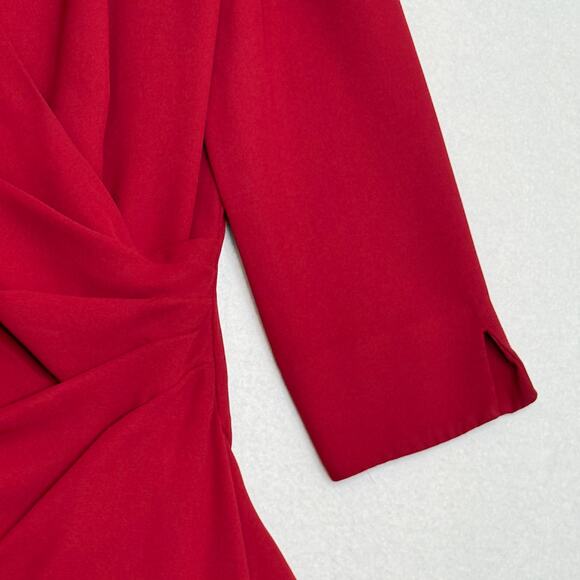 Vintage Dress Barn Drape‎ Midi Faux Wrap Dress Sz 8 Executive Old Money Evening - Picture 5 of 12